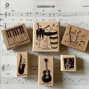 🎼Six Musical Themed SU Stamps - 2 BONUS Rollers